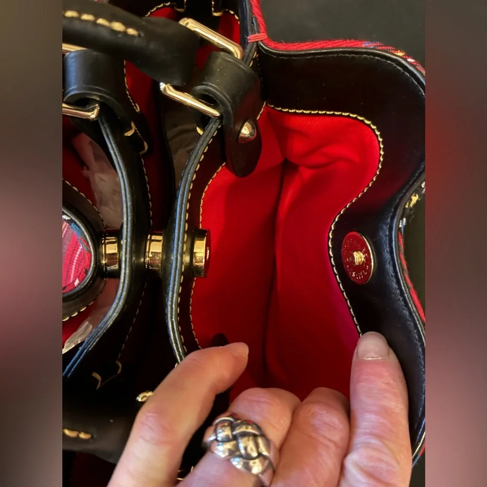 Dooney & Bourke Red and Green Plaid Mini Barlow - Picture 9 of 16